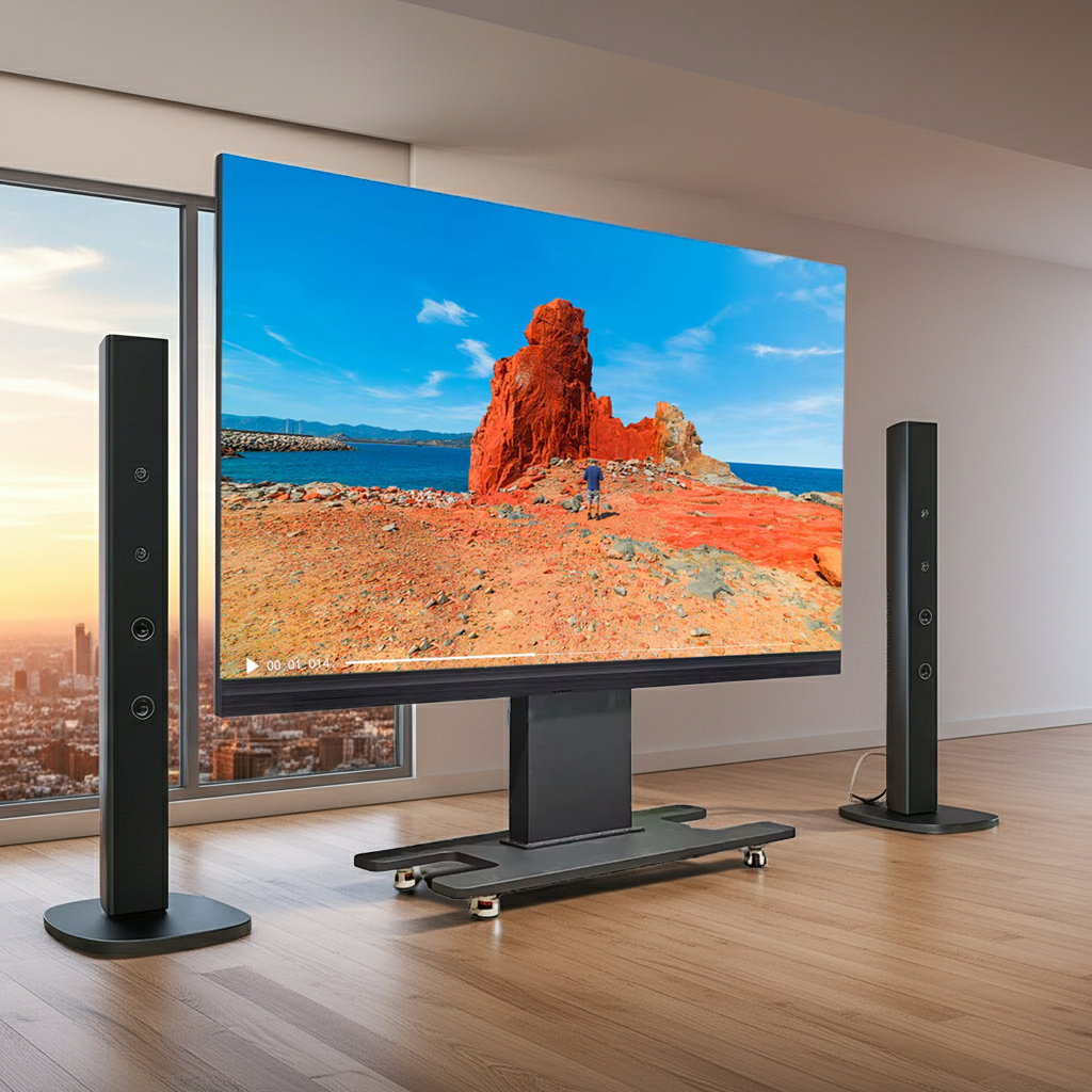108" 135" 163" Lifting & Foldable Mobile LED Conference TV | Premium Indoor Moving Video Wall Display For Events & Meetings