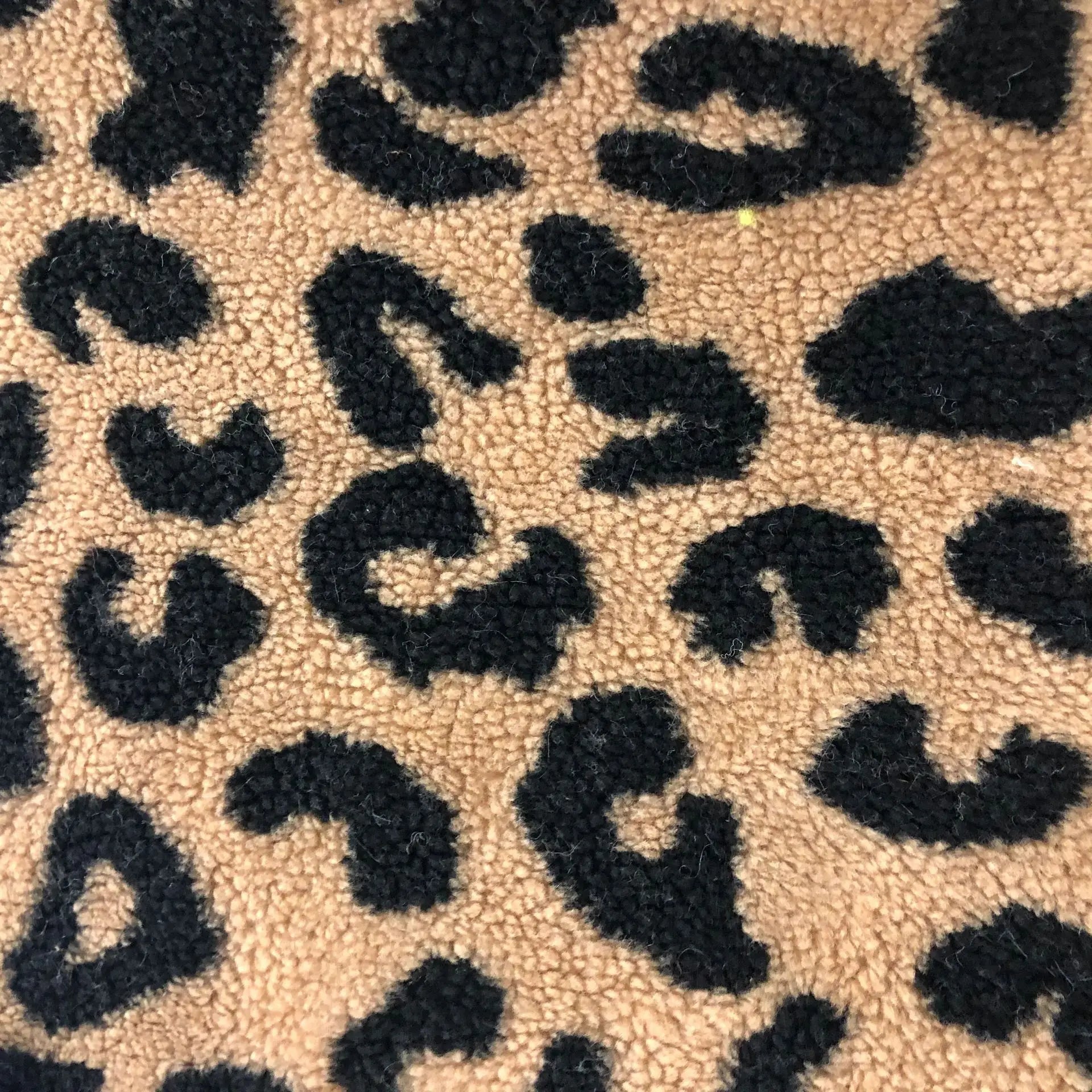 0.5m/1m/2m Lamb Velvet Leopard Print Jacquard Fabric For Warm Home Wear Coats Hoodies Pillow Bedding DIY Clothing FabricsTJ22440