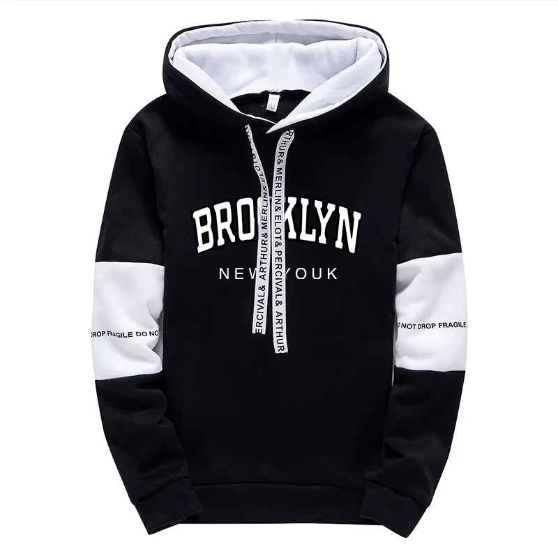 Brooklyn American Sweatshirt 2pcs Set Mens Casual Sports Hooded Jogging Suit Autumn Winter High Quality Hoodies and Sweatpants
