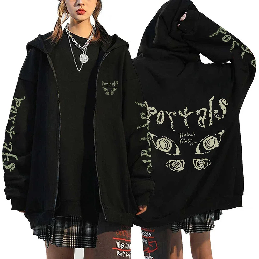 Melanie Martinez Portals Hoodies Melanie Martinez Zipper Sweatshirts Jackets Hip Hop Streetwear Coats Men Woman Oversized Hoodie