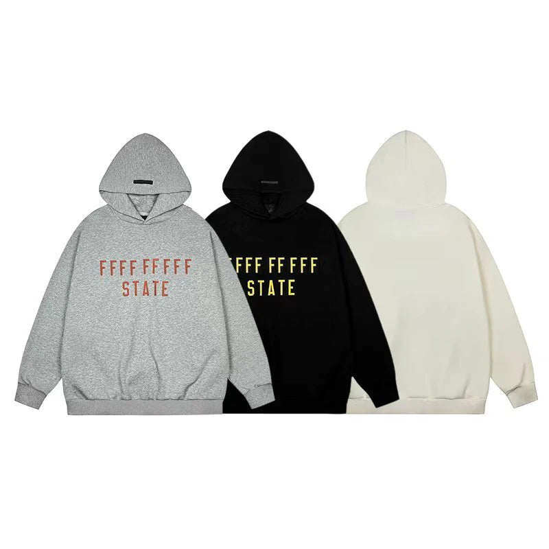 The Back To School Collection Fashion State Letter Print Hoodie Men Women High Quakity Loose Sweatshirts Autumn Fleece Hoodies