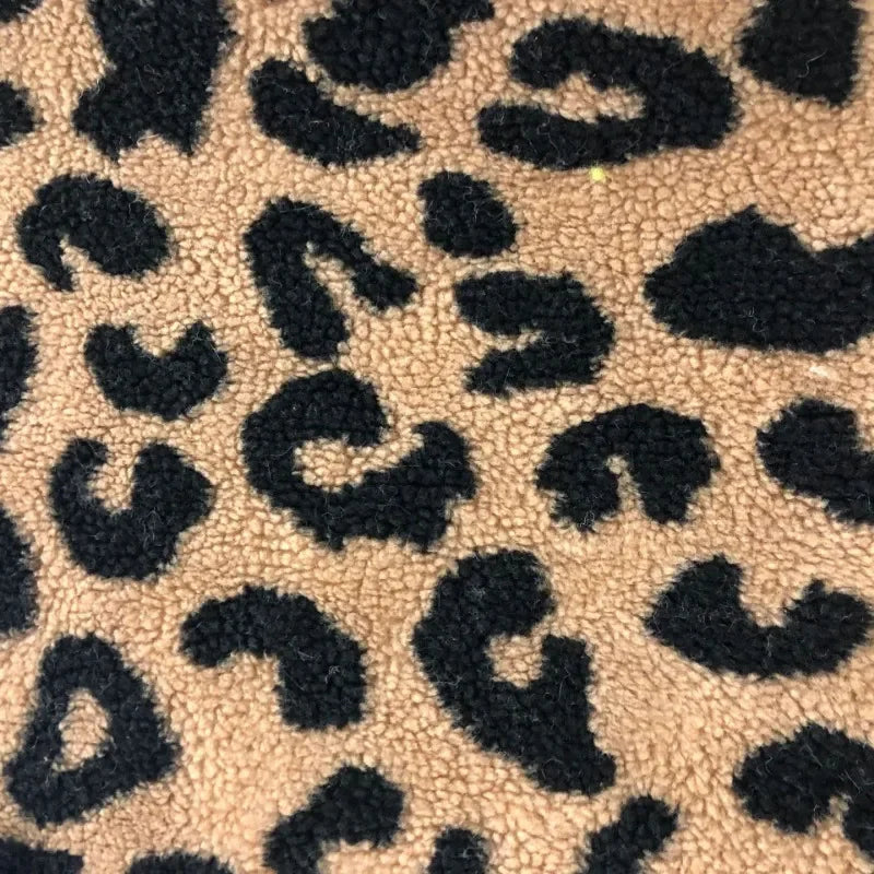 0.5m/1m/2m Lamb Velvet Leopard Print Jacquard Fabric For Warm Home Wear Coats Hoodies Pillow Bedding DIY Clothing FabricsTJ22440