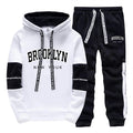 Brooklyn American Sweatshirt 2pcs Set Mens Casual Sports Hooded Jogging Suit Autumn Winter High Quality Hoodies and Sweatpants