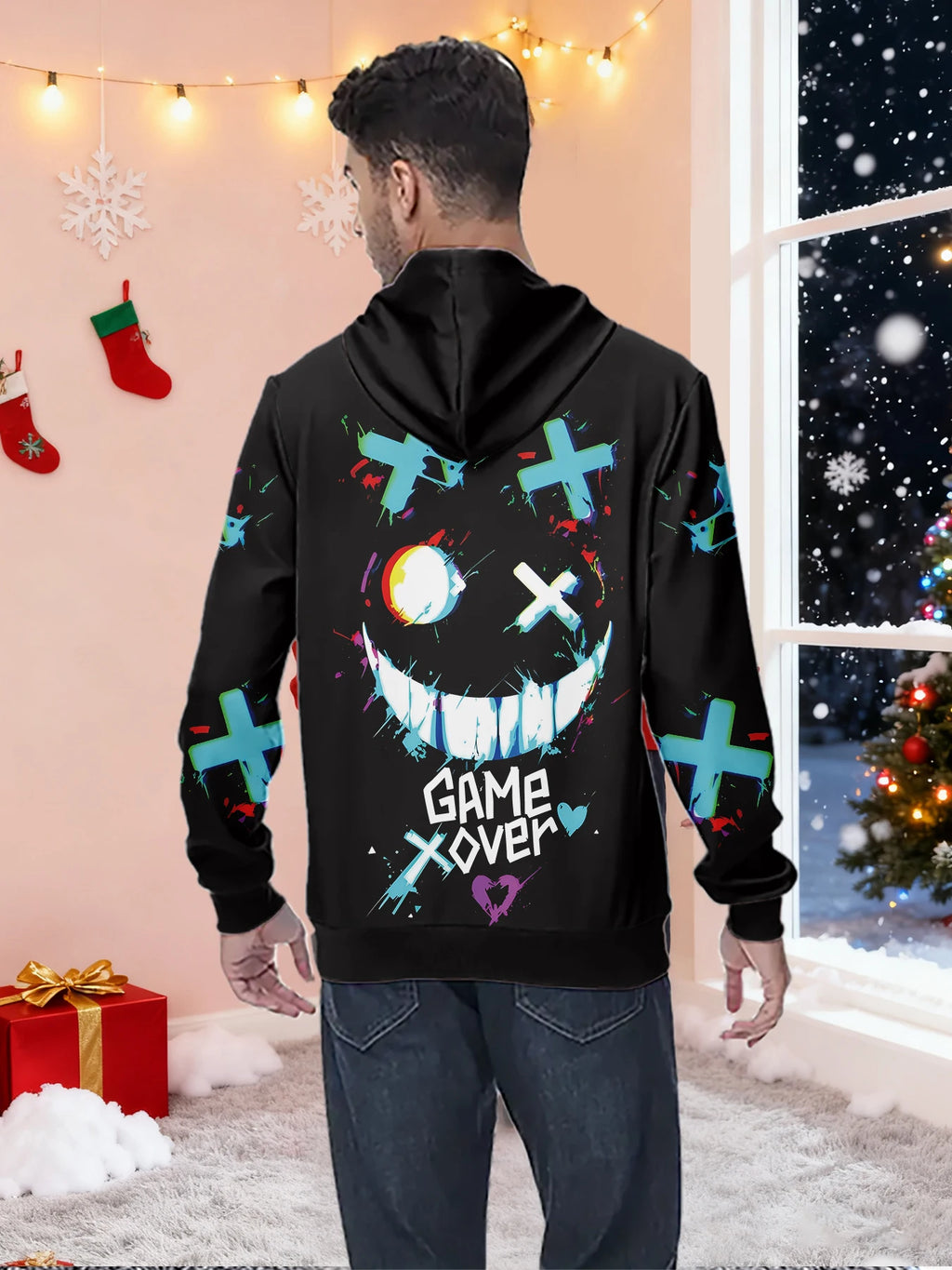 New Arrival Personality Hoodies Smile Face Printed Pullover Men Women Casual Oversized Hooded Sweatshirts Cool Hoodie