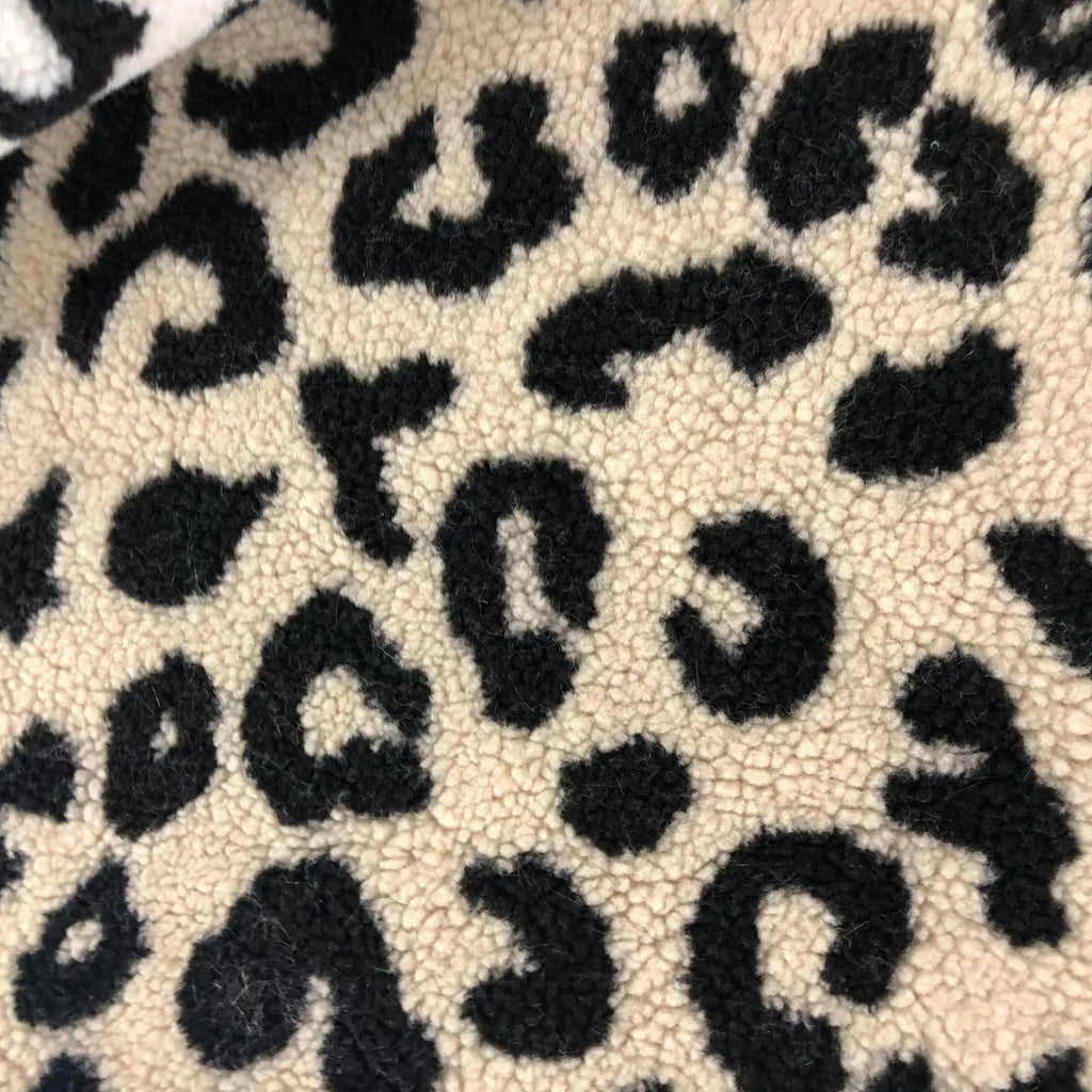 0.5m/1m/2m Lamb Velvet Leopard Print Jacquard Fabric For Warm Home Wear Coats Hoodies Pillow Bedding DIY Clothing FabricsTJ22440