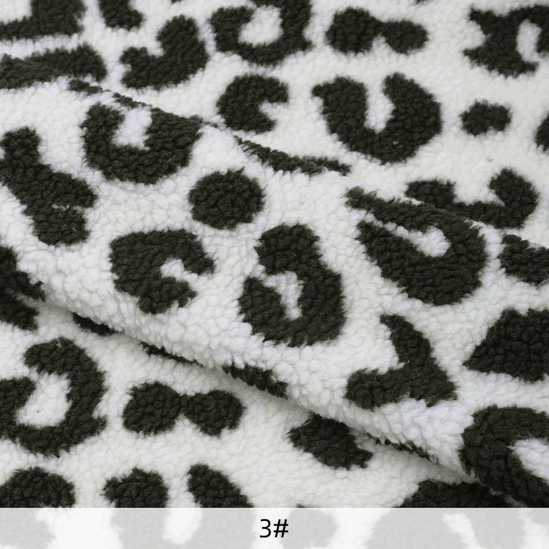0.5m/1m/2m Thickened Leopard Print Lamb Wool Fabric For Winter Coats Hoodies Vests Dolls Bedding Handmade DIY Clothing Fabrics