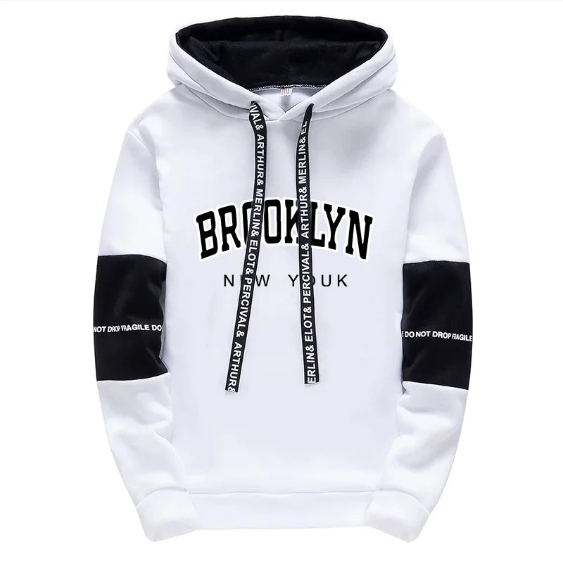 Brooklyn American Sweatshirt 2pcs Set Mens Casual Sports Hooded Jogging Suit Autumn Winter High Quality Hoodies and Sweatpants