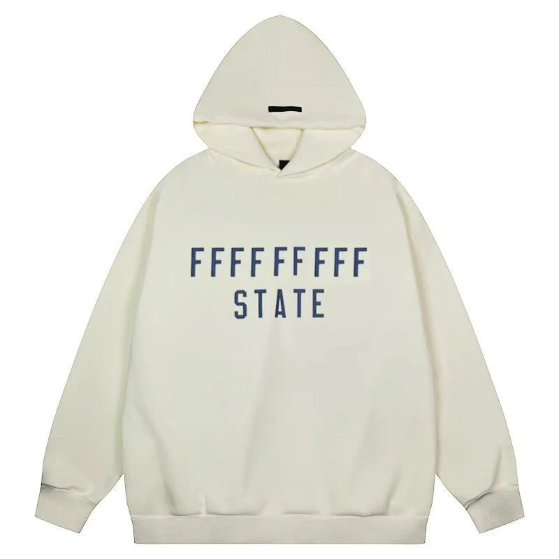 The Back To School Collection Fashion State Letter Print Hoodie Men Women High Quakity Loose Sweatshirts Autumn Fleece Hoodies