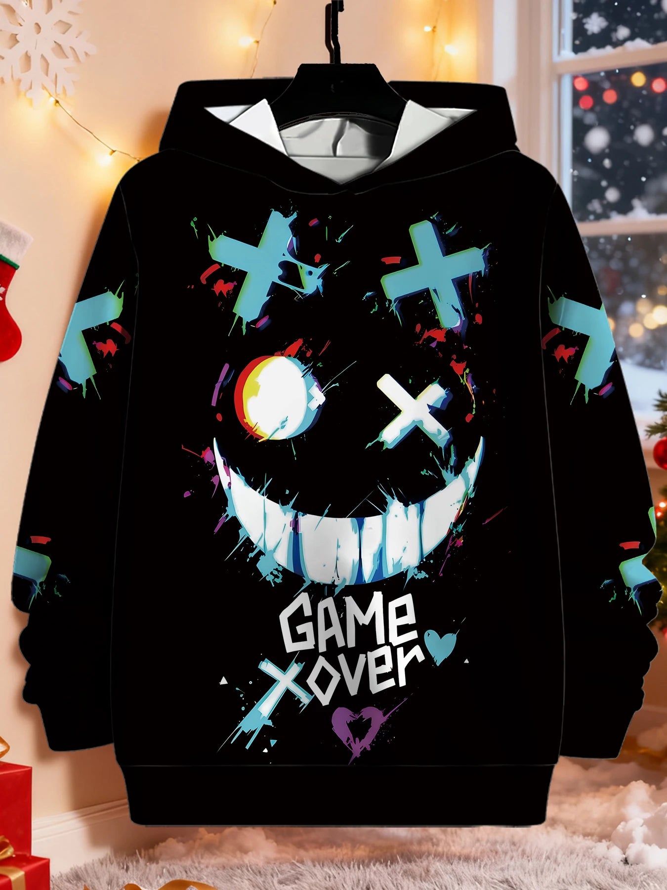 New Arrival Personality Hoodies Smile Face Printed Pullover Men Women Casual Oversized Hooded Sweatshirts Cool Hoodie