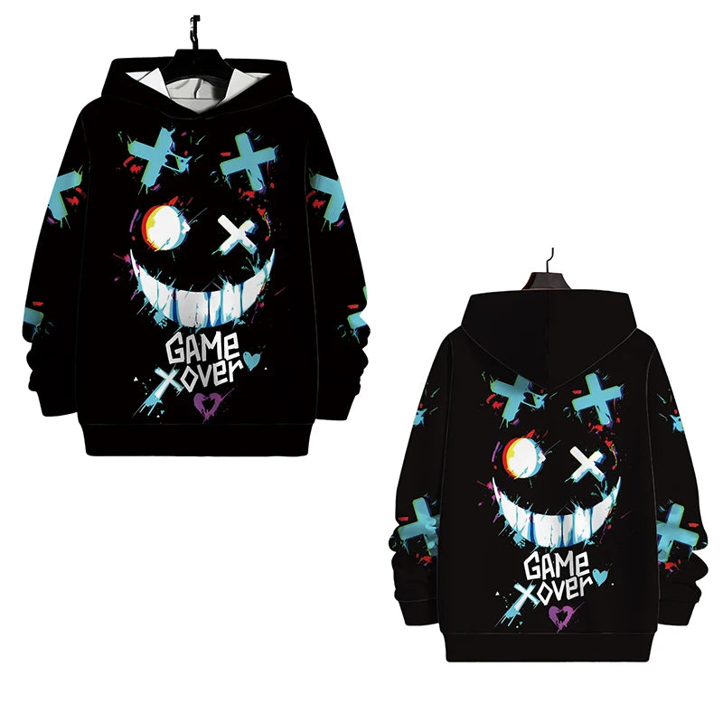 New Arrival Personality Hoodies Smile Face Printed Pullover Men Women Casual Oversized Hooded Sweatshirts Cool Hoodie